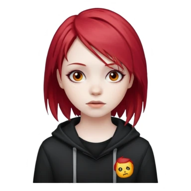emo girl with red hair sticker