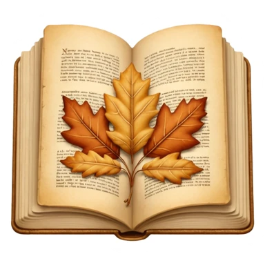 beige autumn open book with leaves on it sticker