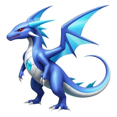 Shiny Colorful Exotic Futuristic Latios-Latias-Salamence-Salandit-Zekrom-Dialga-Amaura-Palkia-fusion-Fakémon-Pokémon-creature (Full body) sticker