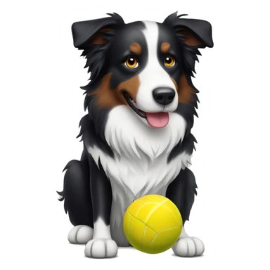 border collie with ball  sticker