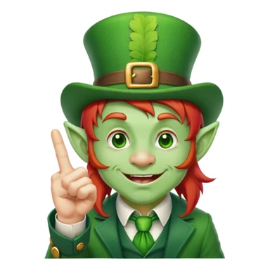 Leprechaun with middle finger sticker