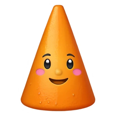 Cono naranja con fondo blanco sticker