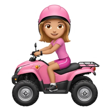 Atv ride girl in orange atv pink top  sticker