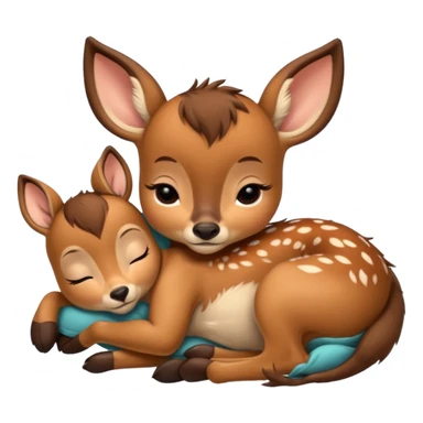 cute baby bambi sleeping sticker