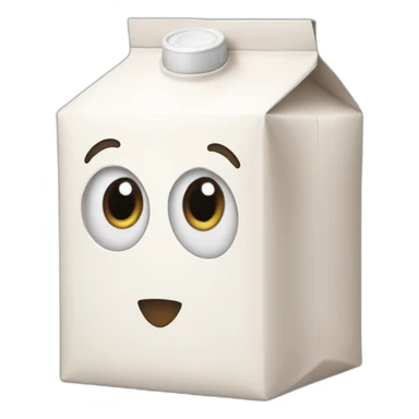 milk carton with eyes sticker