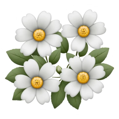 Gray White flowers  sticker