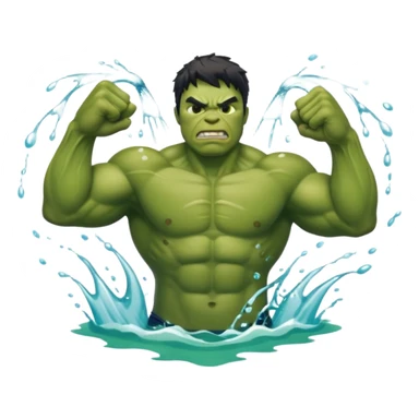 Hulk swimming sticker