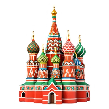 Moscow St. Basil's Cathedral in the form of a figurine souvenir sticker