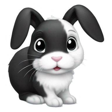 Black and white bunny sticker