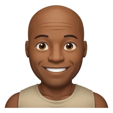 big bald muscular black man smiling sticker