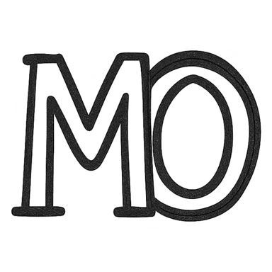 intertwining of two letters M and O sticker