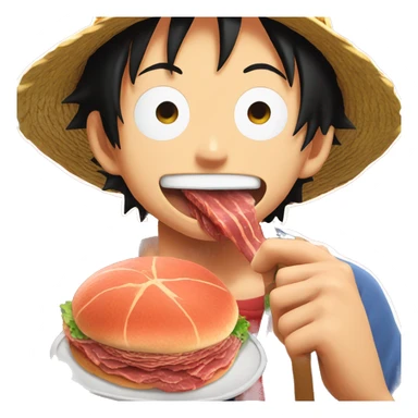 Luffy eat meat sticker