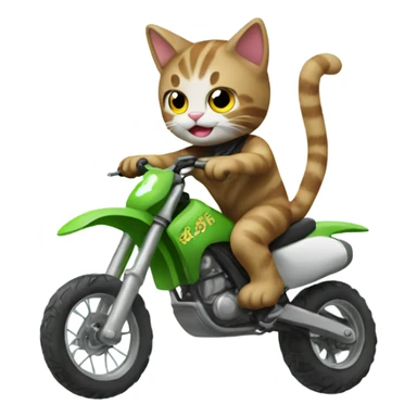 Cat riding dirtbike sticker
