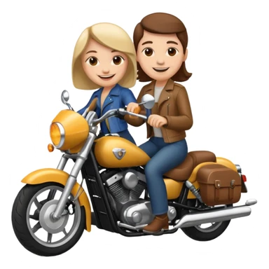 Emoji de dos personas en una moto  sticker