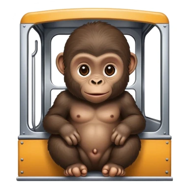 baby gorilla sitting in train carriage sticker