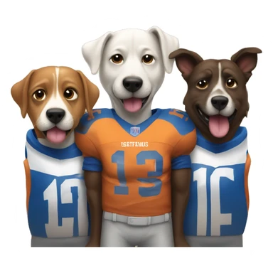 3 guys dressed as dogs that love football sticker