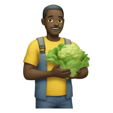 An African man picking cauliflower  sticker