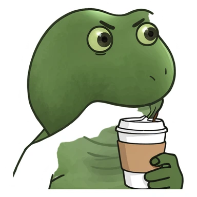 Blonde girl with ponytail and face mask, holding coffee in hand sticker