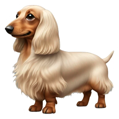 Chunky Miniature long haired dachshund whole body sticker