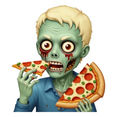 zombie eating pizza slice sticker