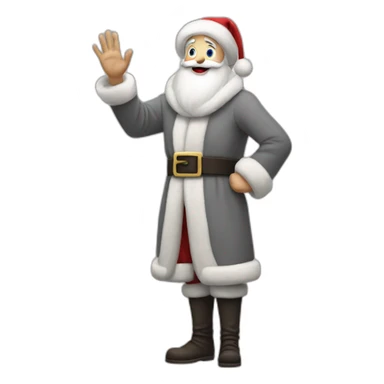 Full height Actively gesturing with hands pale skin Santa Claus in gray sticker