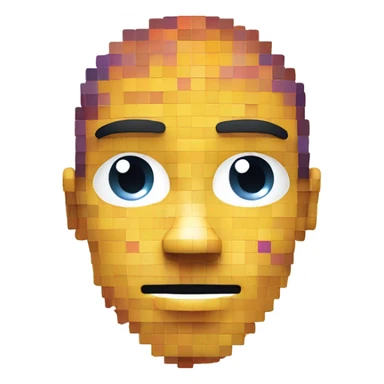 y2k user interface artificial inteligent with a face generated by pixels sticker