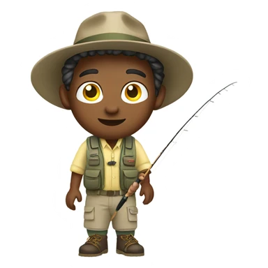 Boy fly fishing sticker