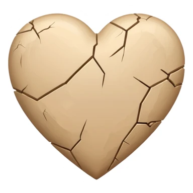 Beige heart with small crack sticker