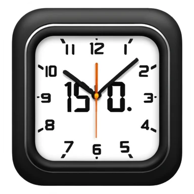 digital clock showing 15:00 sticker