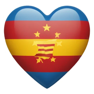 Un corazón con la bandera de catalunya dentro sticker