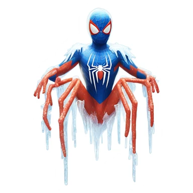 Spider-Man with icicles all over him sticker