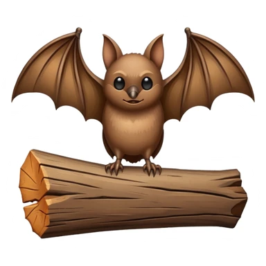 a piece of wood with a bat perched on it sticker