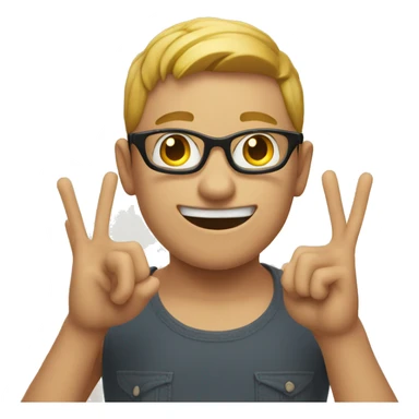 Cool emoji hoping up the okay sign sticker