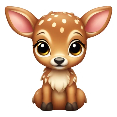 A cute baby deer with a bow  sticker