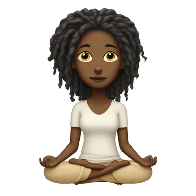Black girl with locs meditating sticker