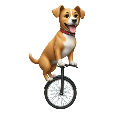 Dog riding a unicycle  sticker