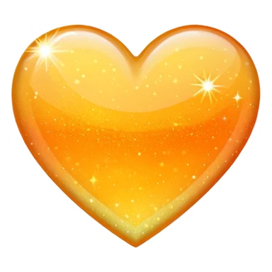 glitter heart, orange to yellow ombre sticker
