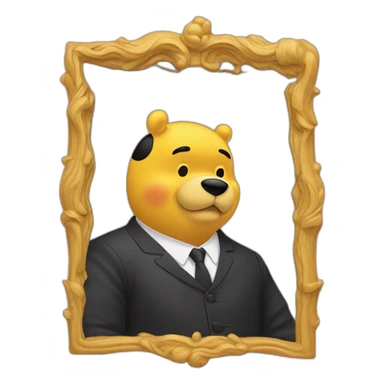 xi jinping looking into a mirror reflection of winnie the pooh sticker