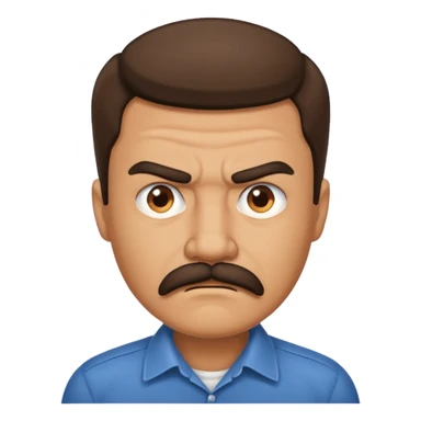 mustached man both sad and angry sticker