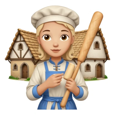 baker with rolling pin in Medieval Villagers sticker