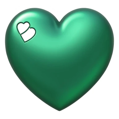 heart with a metallic green finish sticker