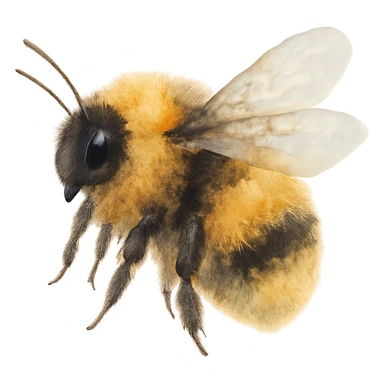 watercolor style fluffy bee sticker