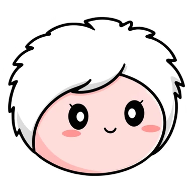 cute powder puff with face for makeup application sticker