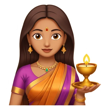 diwali woman with diwali sticker