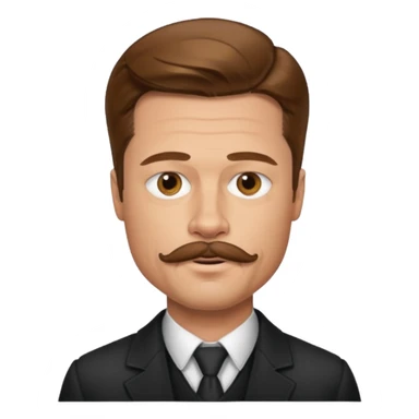 brad pitt with stache sticker