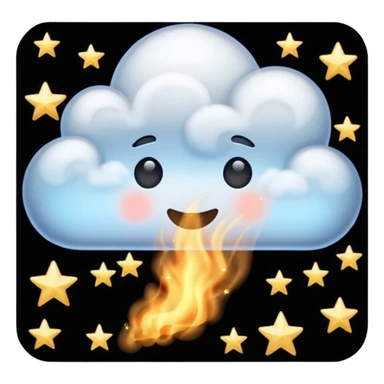 Black cloud with few shiny stars sticker