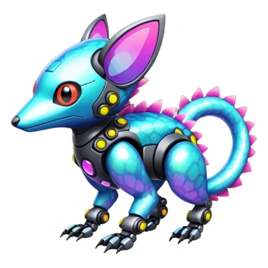  exotic tropical cyber-Protogen-Trico-Fakémon-Pokémon-Vernid-creature sticker