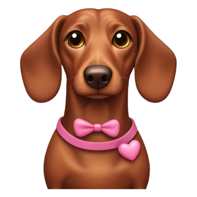 Brown Wiener dog with pink hearts  sticker