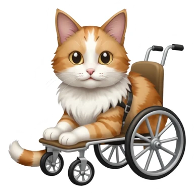disabled cat in cat wheelchair sticker
