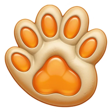 a very light pale pastel apricot orange pawprint sticker